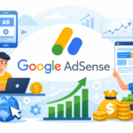 Ilustrasi digital Google AdSense yang dinamis