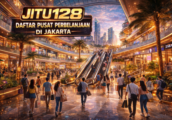 Mall modern di Jakarta dengan suasana tropis