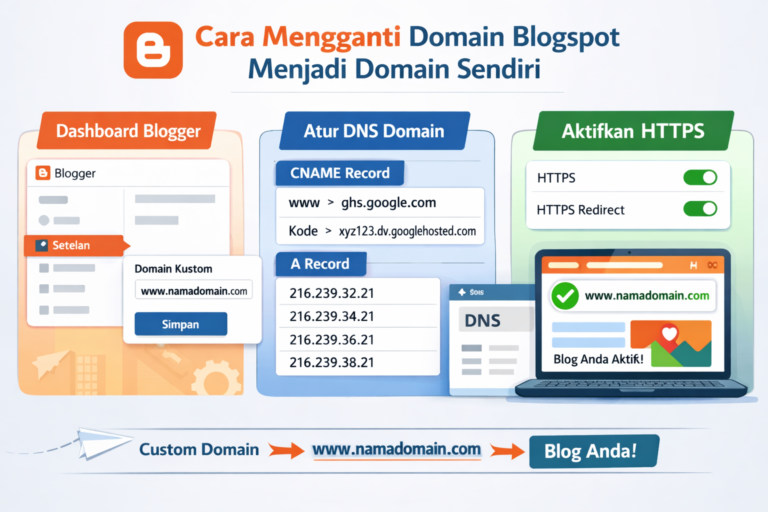 Panduan mengganti domain Blogger sendiri