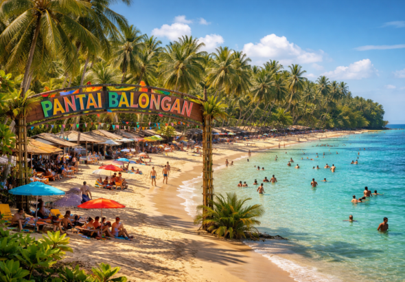 Pantai Balongan yang cerah dan indah