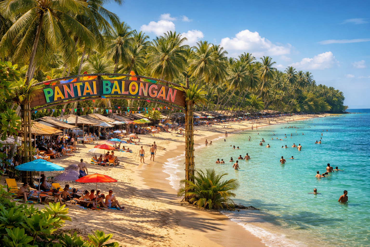 Pantai Balongan yang cerah dan indah