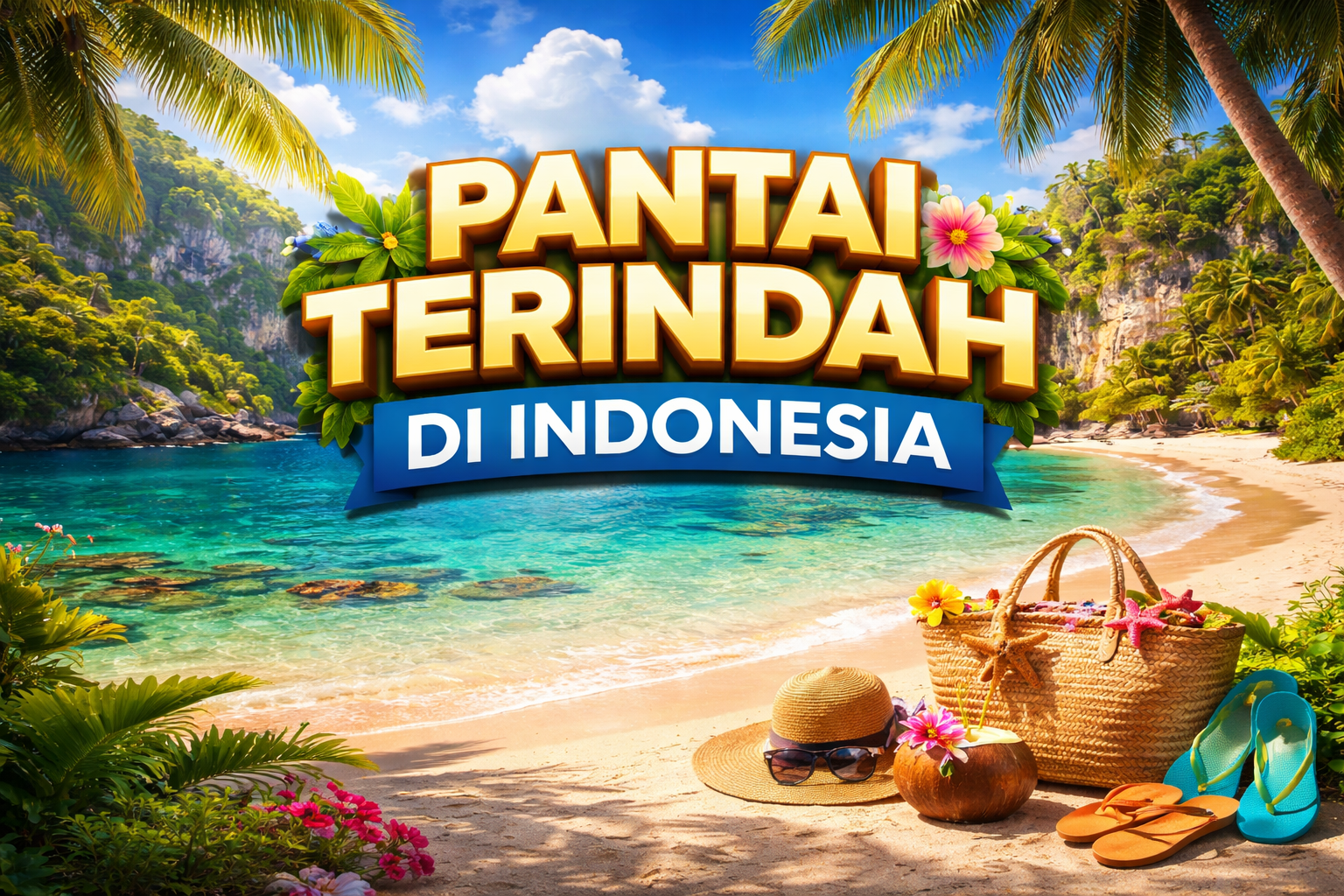 Pantai tropis Indonesia yang mempesona