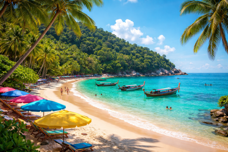 Pantai tropis Phuket yang indah