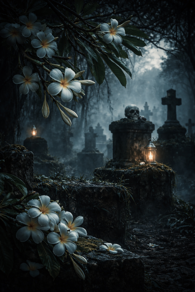 Semanai kuburan yang dilapisi kabut