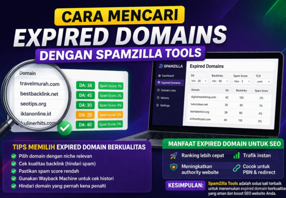 Cara mencari expired domain dengan SpamZilla