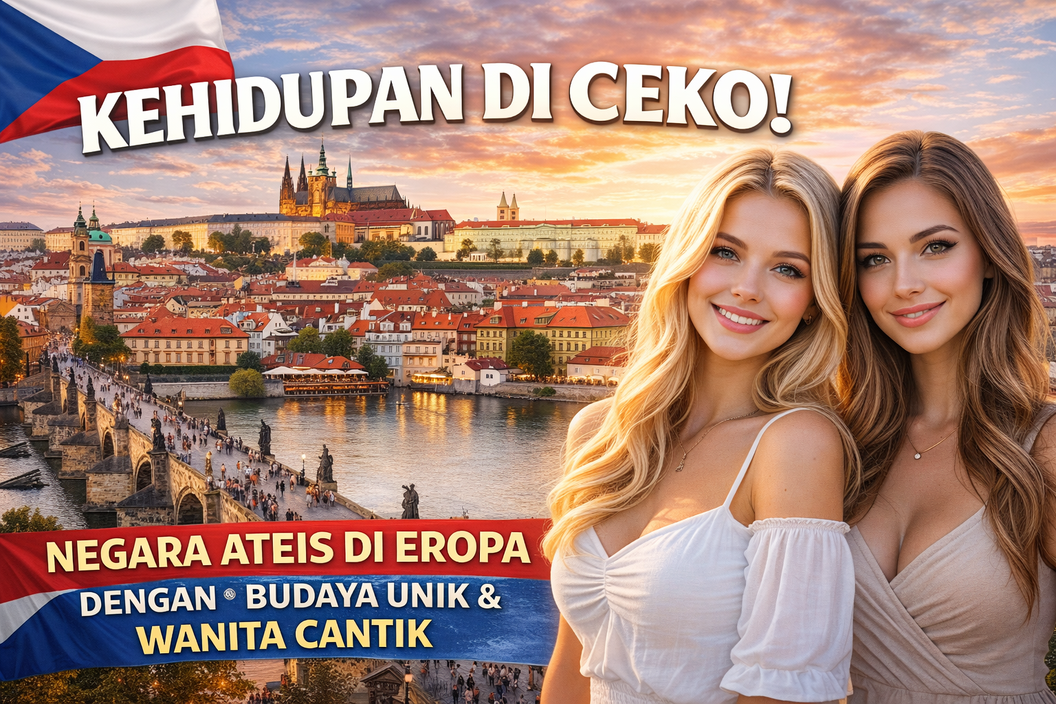 Keindahan Praha dan wanita cantik